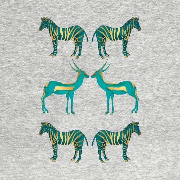 Teal and Gold Savanna by Petras